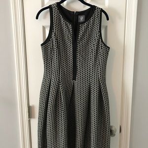Vince Camuto Size 12 Checkered Pleated Dress